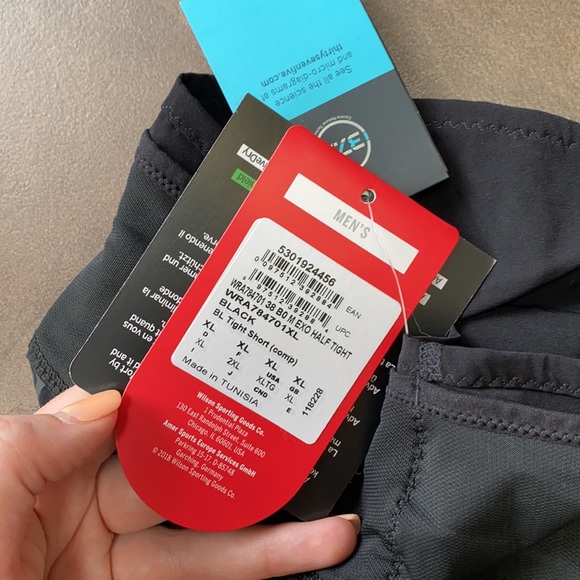 NWT men’s Wilson exo half tight black shorts - Picture 4 of 7